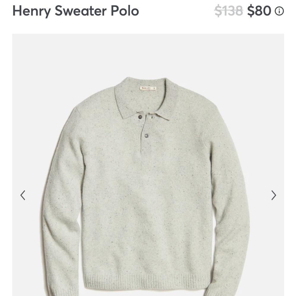 Marine Layer Henry Merino Wool Sweater Polo